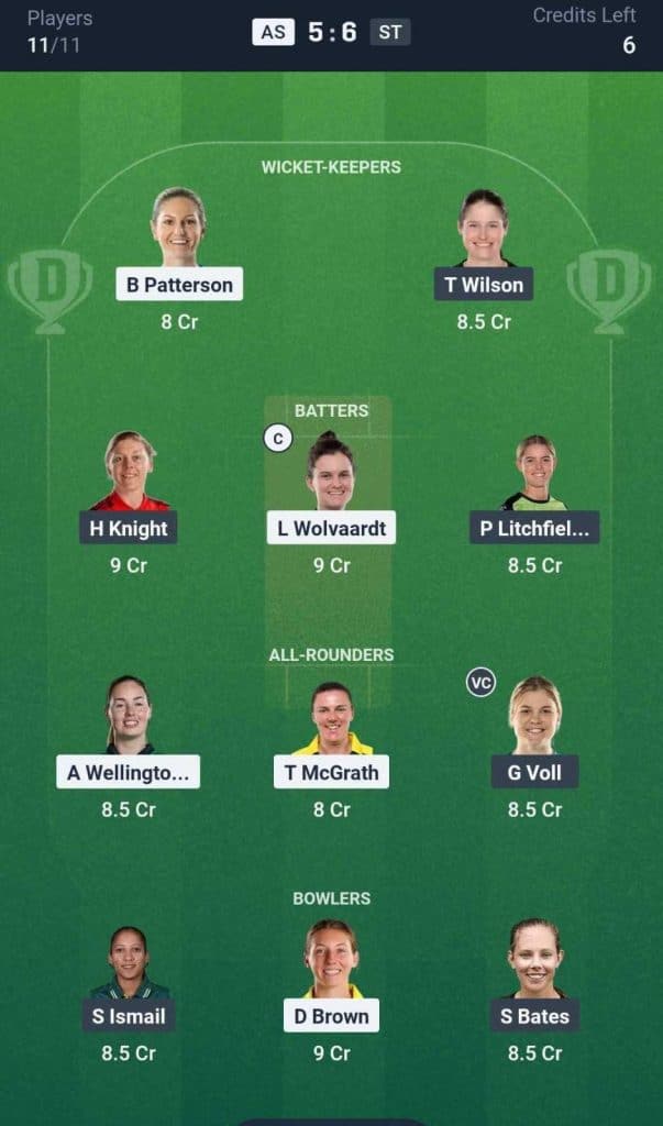 AS-W-vs-ST-W-Dream11-Prediction-team